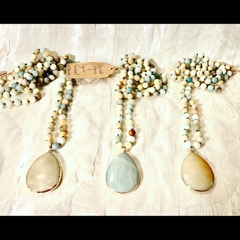 Set of 3 Amazonite Beads and Pendant Malas